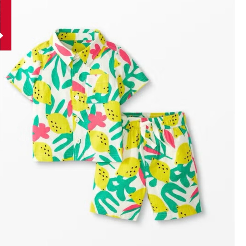 Hanna Andersson Lemon Print Kids Matching Set